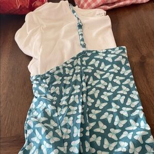 Nine West White Ribbed Tank Top with dress